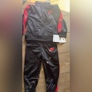 Nike Kids Black and Red Joggers